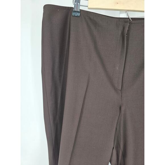 Classiques Entier Brown Polyester Blend High-Rise Straight-Leg Pants Size 16 - Picture 2 of 5